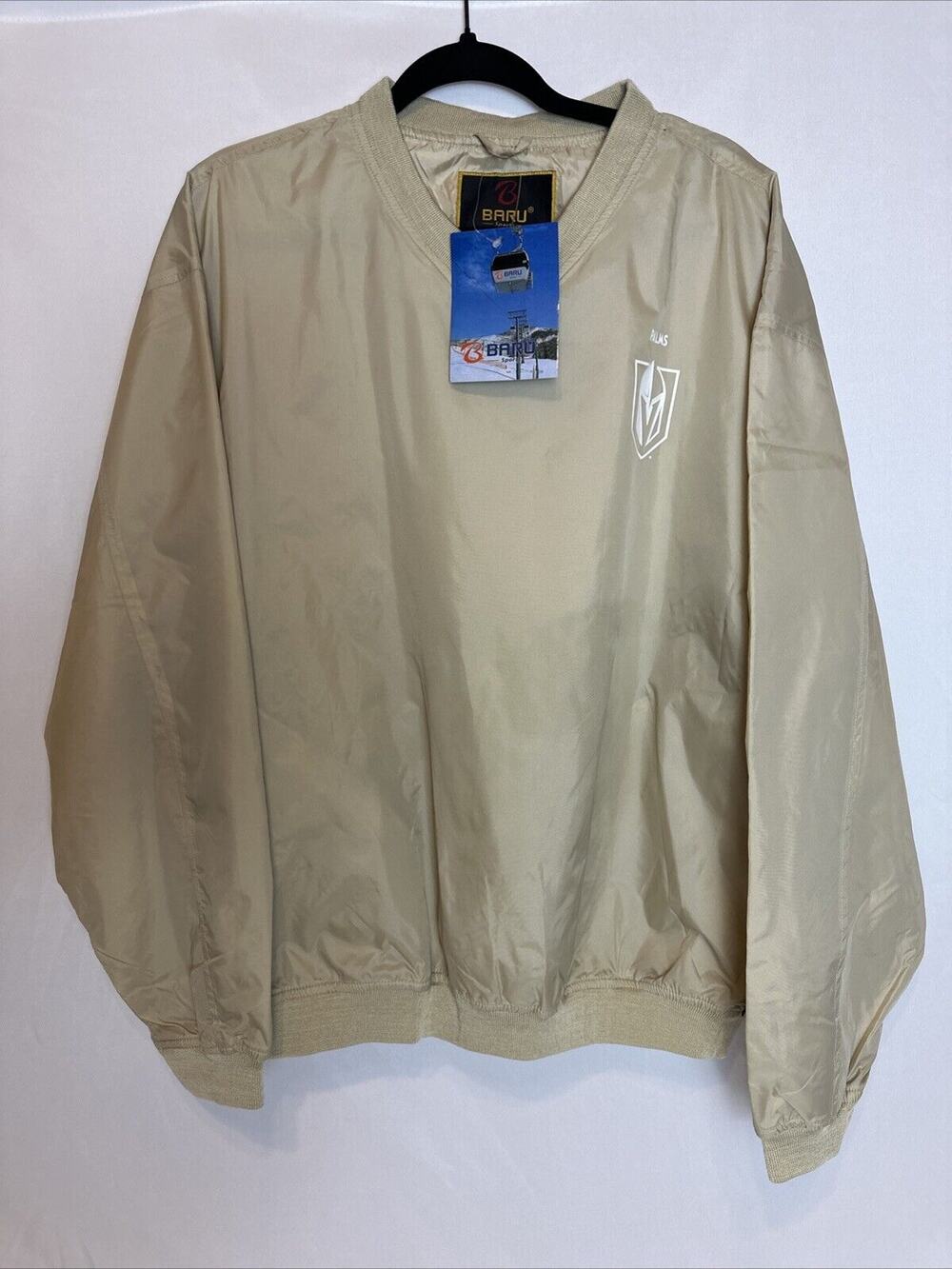 Baru Sports Golden Knights Logo Palms Stone SZ M Pullover Windbreaker Jacket NWT